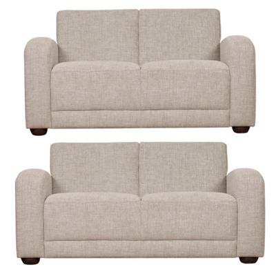 Biscuit two medium Savoy sofa set with dark feet