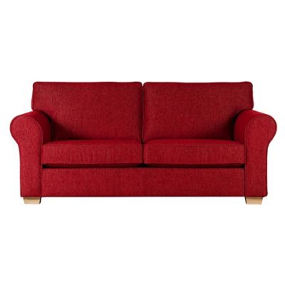 Debenhams Large red Aster sofa bed with light wood feet