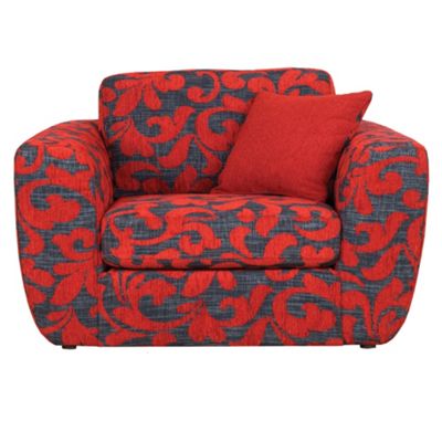 Patterned red carousel snuggler chair