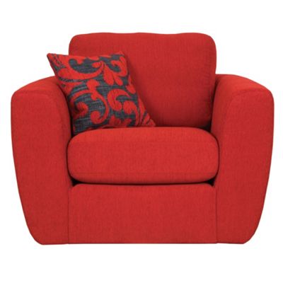 Red carousel swivel chair