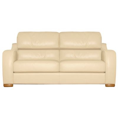 Natural large Berber leather sofa with light feet