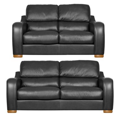 Black Berber large and medium sofa set with light feet