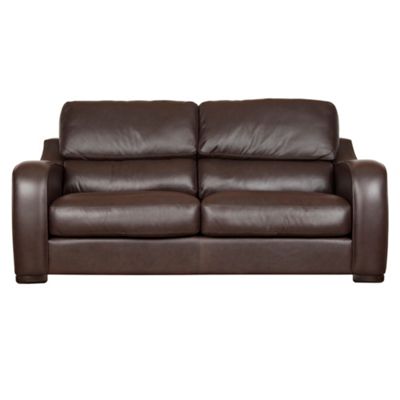 Dark brown large Berber sofa with dark feet