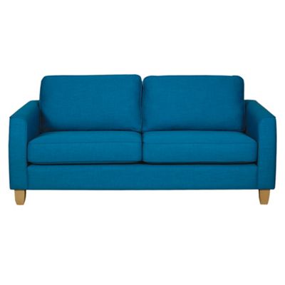 Teal Dante fabric large sofa with light feet