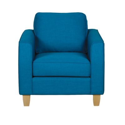 Teal Dante fabric chair with light feet