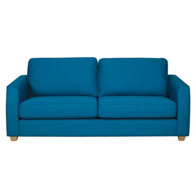 Teal Dante fabric sofa bed with light feet