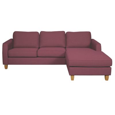 Mulberry Dante fabric sofa right facing chaise with light feet