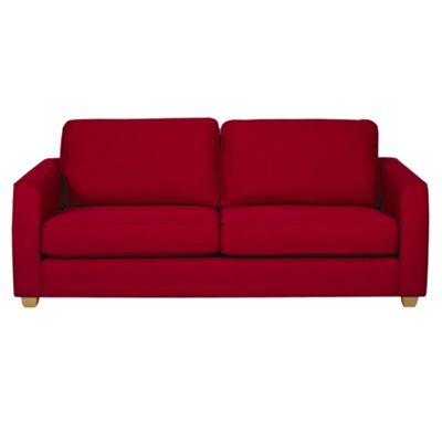 Red fabric Dante sofa bed with light feet