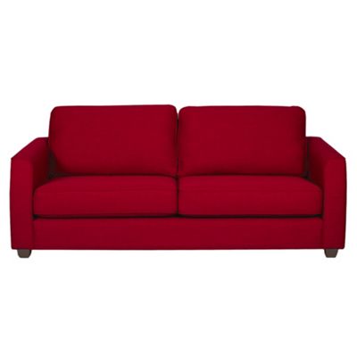 Red fabric Dante sofa bed with dark feet