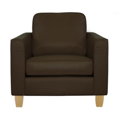 Brown Dante leather chair with light feet