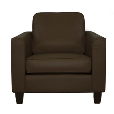 Brown Dante leather chair with dark feet