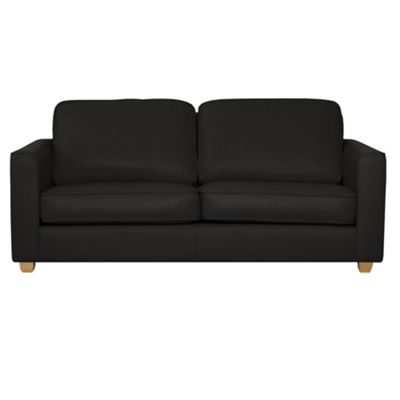 Black leather Dante light footed sofa bed