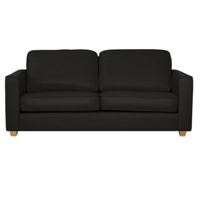 Debenhams Black leather Dante light footed sofa bed