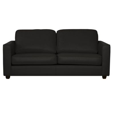 Black leather Dante dark footed sofa bed