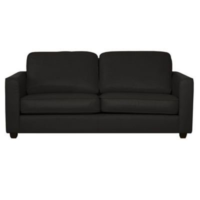 Debenhams Black leather Dante dark footed sofa bed