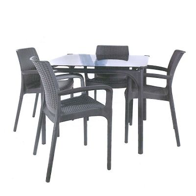 Java dining table and four chairs