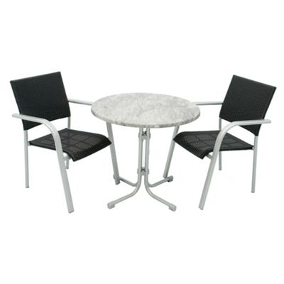 Black wicker tea dining set