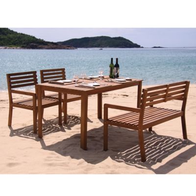 Teak effect Larvic dining set