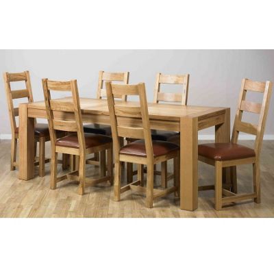 Paloma large extending dining table and six chairs