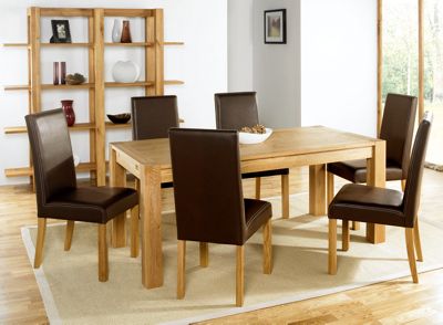 Debenhams Oak Lyon small end extension dining table