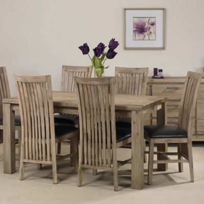 Brussels extending dining table and six slatted