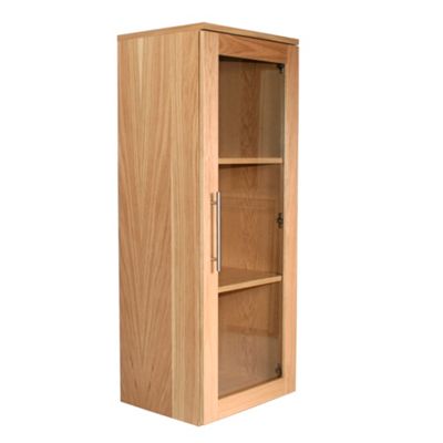 Oakwood narrow glazed bookcase