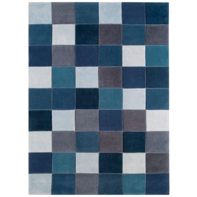 Debenhams Blue 'Eden Pixel' rug- at Debenhams
