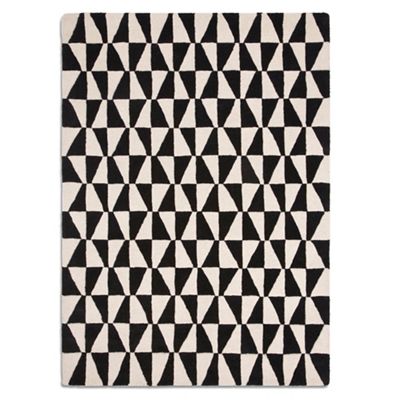 Plantation Rugs Black and white wool 'Geometric' rug | Debenhams - About this item