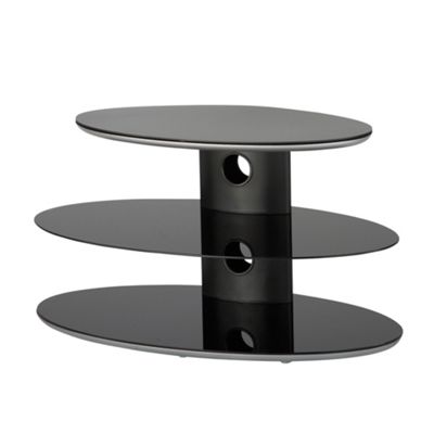 Black three shelf Gradino television stand