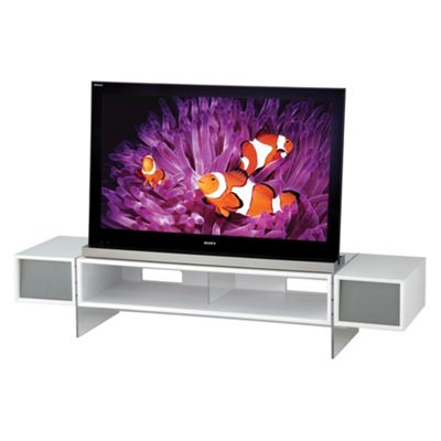 Alphason White Yatia medium rectangular television stand