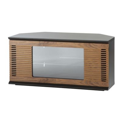 Black and walnut Arena television stand with