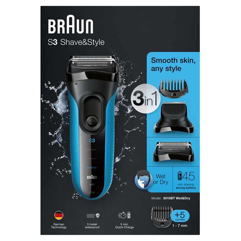 Braun - 'S3 Shave & Style' 3 In 1 Wet And Dry Cordless Shaver - 3010Bt Review