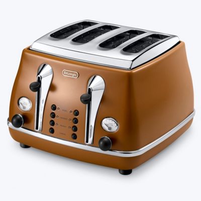 Delonghi CTOV4003.BW brown Vintage Icona 4 slice toaster