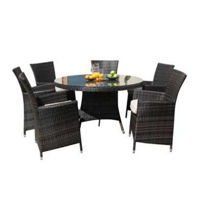 Debenhams - Brown 'LA' round table and 6 chairs