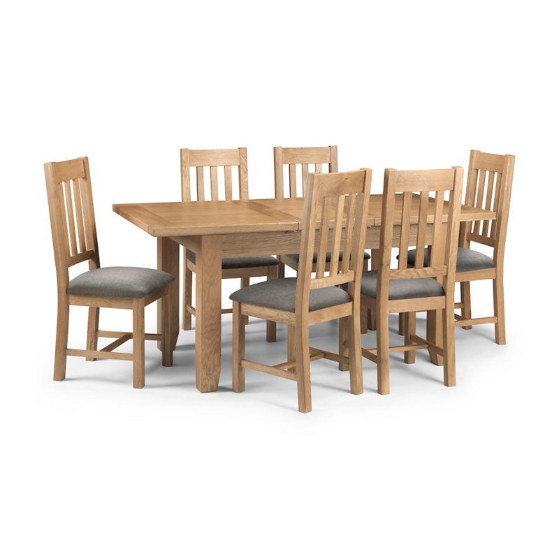 Debenhams - Oak 'Arlington' Extending Table And 6 Chairs With Grey Fabric Seats Review