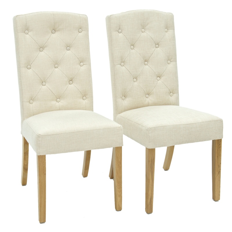 Willis & Gambier - Pair Of Natural 'Stanza' Button Back Upholstered Dining Chairs Review