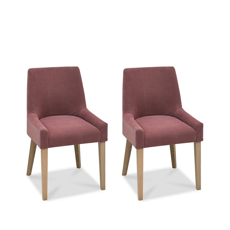 Debenhams - Pair Of Purple 'Turin' Upholstered Scoop Back Dining Chairs With Oak Legs Review