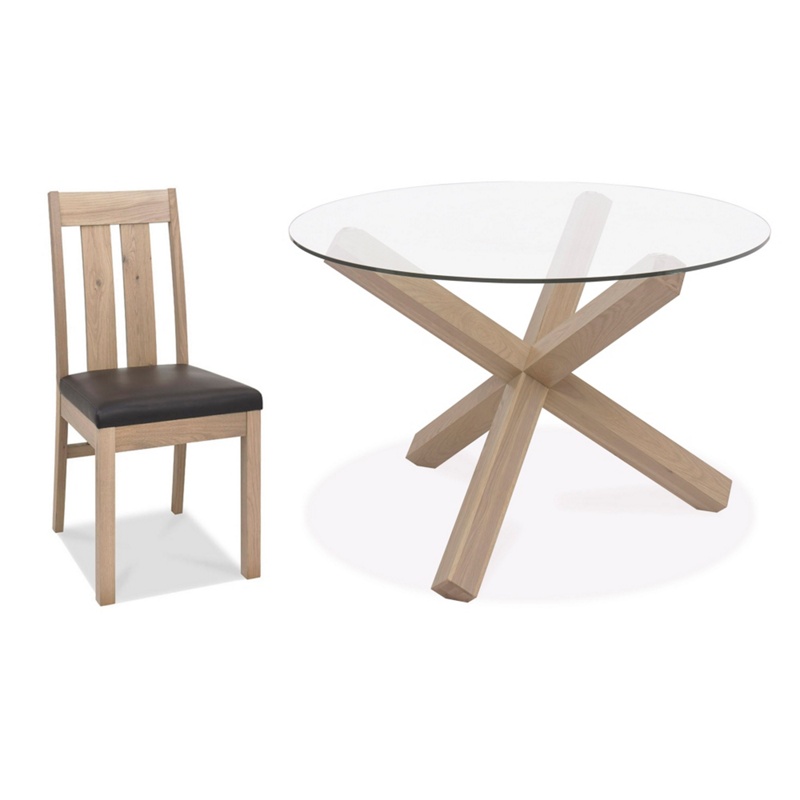 Debenhams - Oak And Glass 'Turin' Round Table And 4 Slatted Back Chairs Review