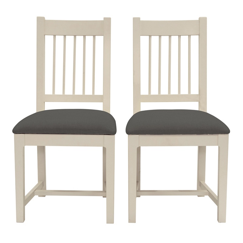 Willis & Gambier - Pair Of 'Newquay' Spindle Back Dining Chairs With Grey Fabric Seats Review