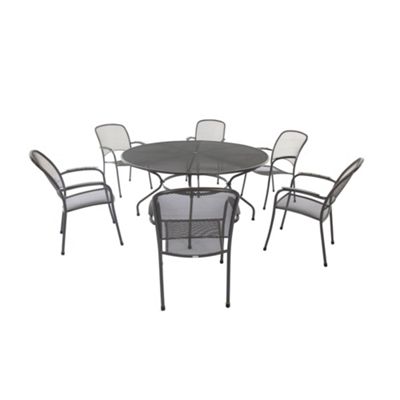 Debenhams Steel 'Carlo' outdoor table and 6 chairs- at Debenhams