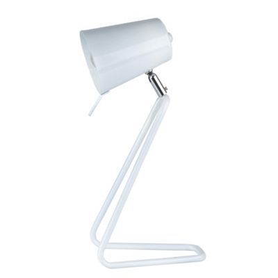 White metal table lamp