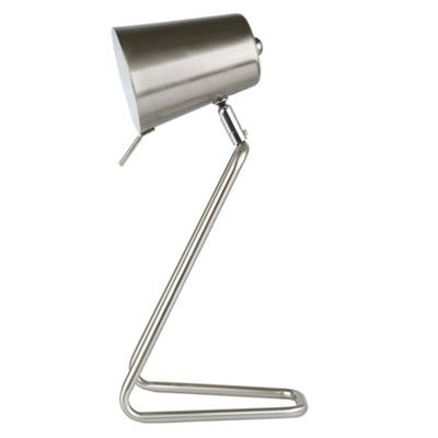 Silver metal table lamp