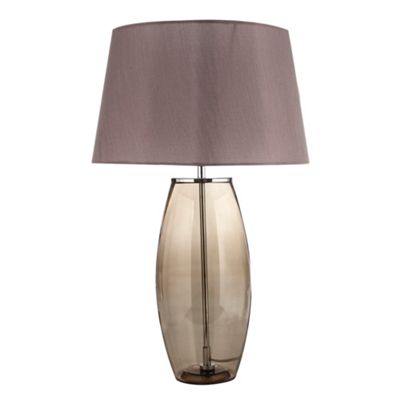 Grey tinted glass table lamp