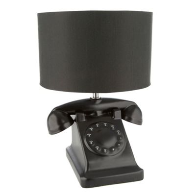 Black telephone base table lamp