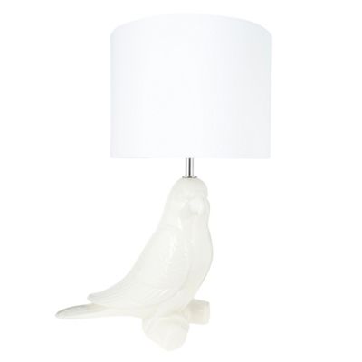 White parrot table lamp