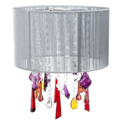 Silver hanging multi colour crystal ceiling light