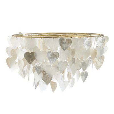 Gold pearlescent heart ceiling light