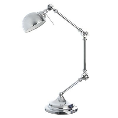 Silver hinged desk lamp