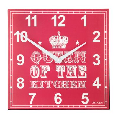 Pink square kitchen clock