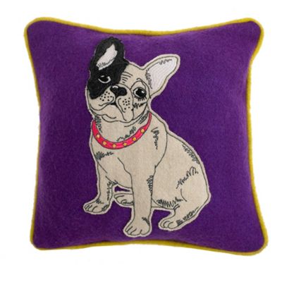 Purple 'Ella the dog' cushion